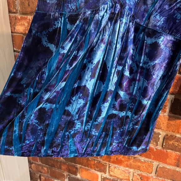 Unity World Wear women’s velour boho fairy grunge Y2K tunic top blue XL - Picture 4 of 7